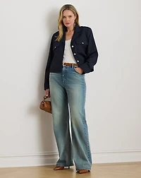 Cropped Wool-Blend Twill Jacket