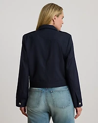 Cropped Wool-Blend Twill Jacket