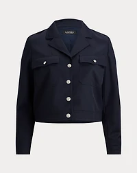 Cropped Wool-Blend Twill Jacket