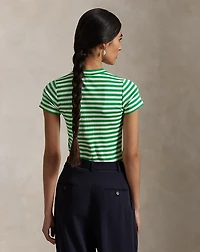 Striped Ribbed Cotton Crewneck Tee