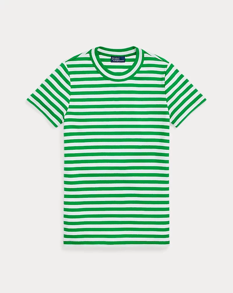 Striped Ribbed Cotton Crewneck Tee