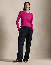 Cable-Knit Cotton Crewneck Sweater