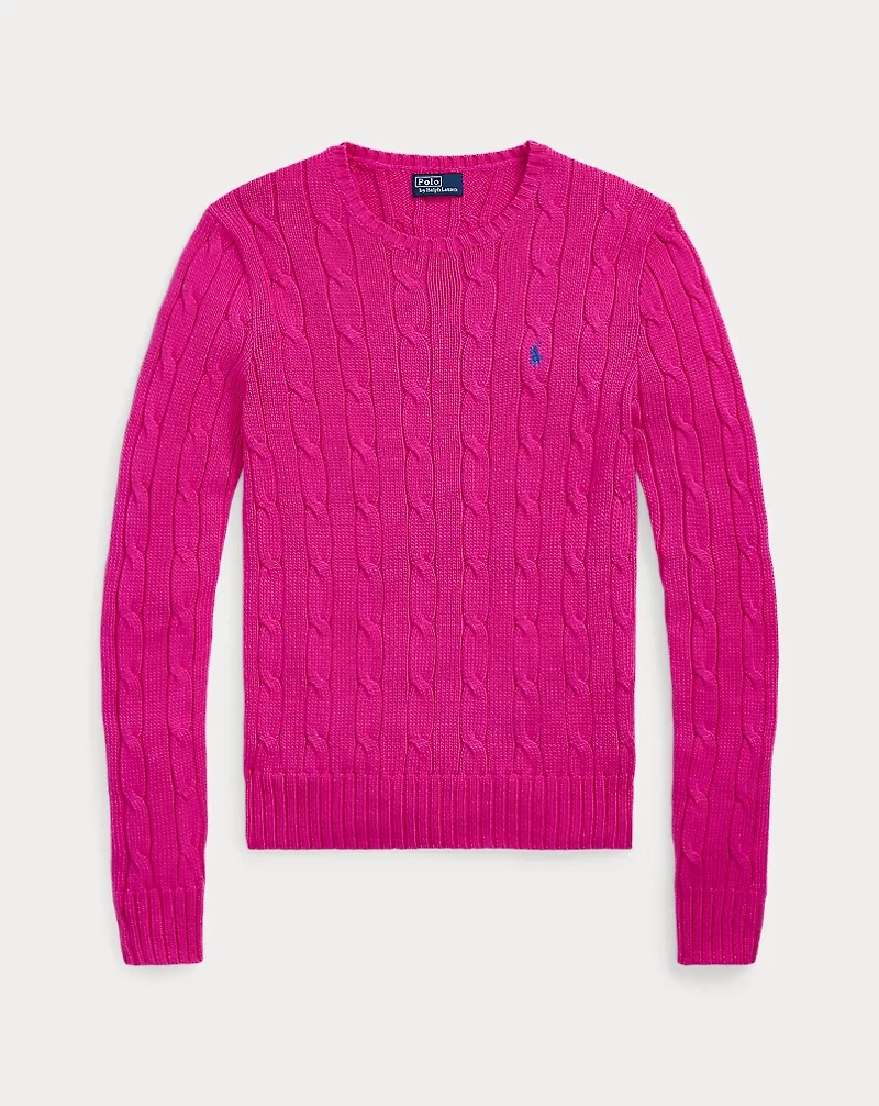 Cable-Knit Cotton Crewneck Sweater