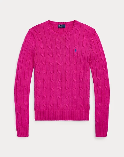 Cable-Knit Cotton Crewneck Sweater