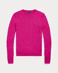 Cable-Knit Cotton Crewneck Sweater
