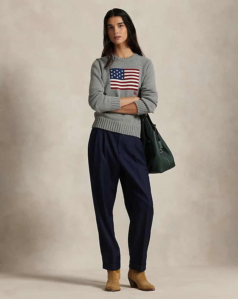 Flag Cotton Crewneck Sweater