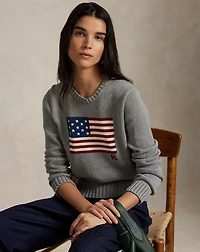Flag Cotton Crewneck Sweater