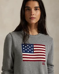 Flag Cotton Crewneck Sweater