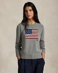 Flag Cotton Crewneck Sweater