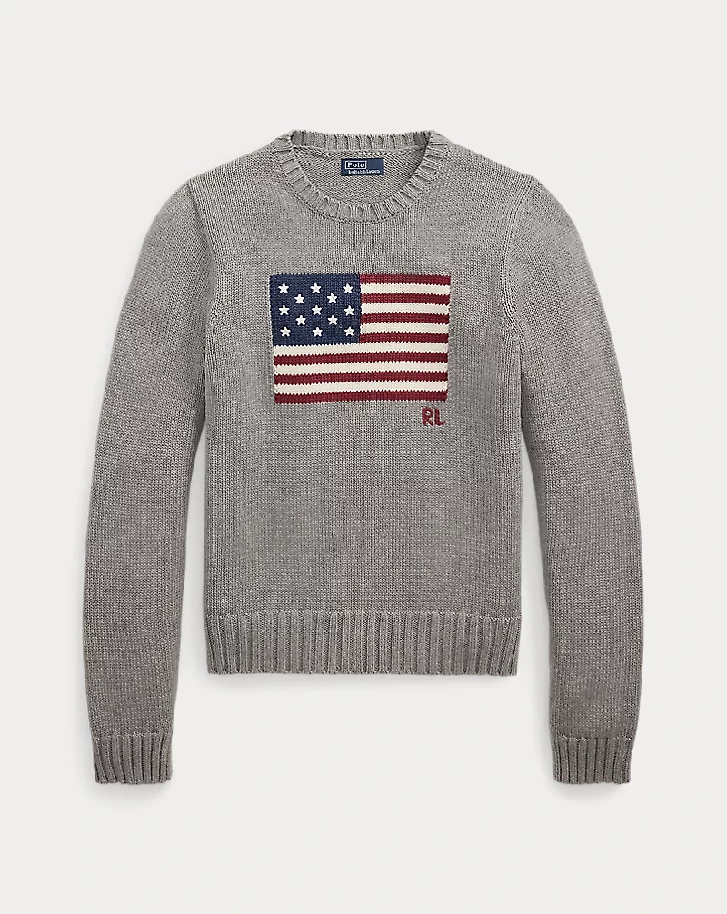 Flag Cotton Crewneck Sweater