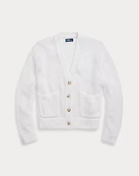 Linen-Blend V-Neck Cardigan