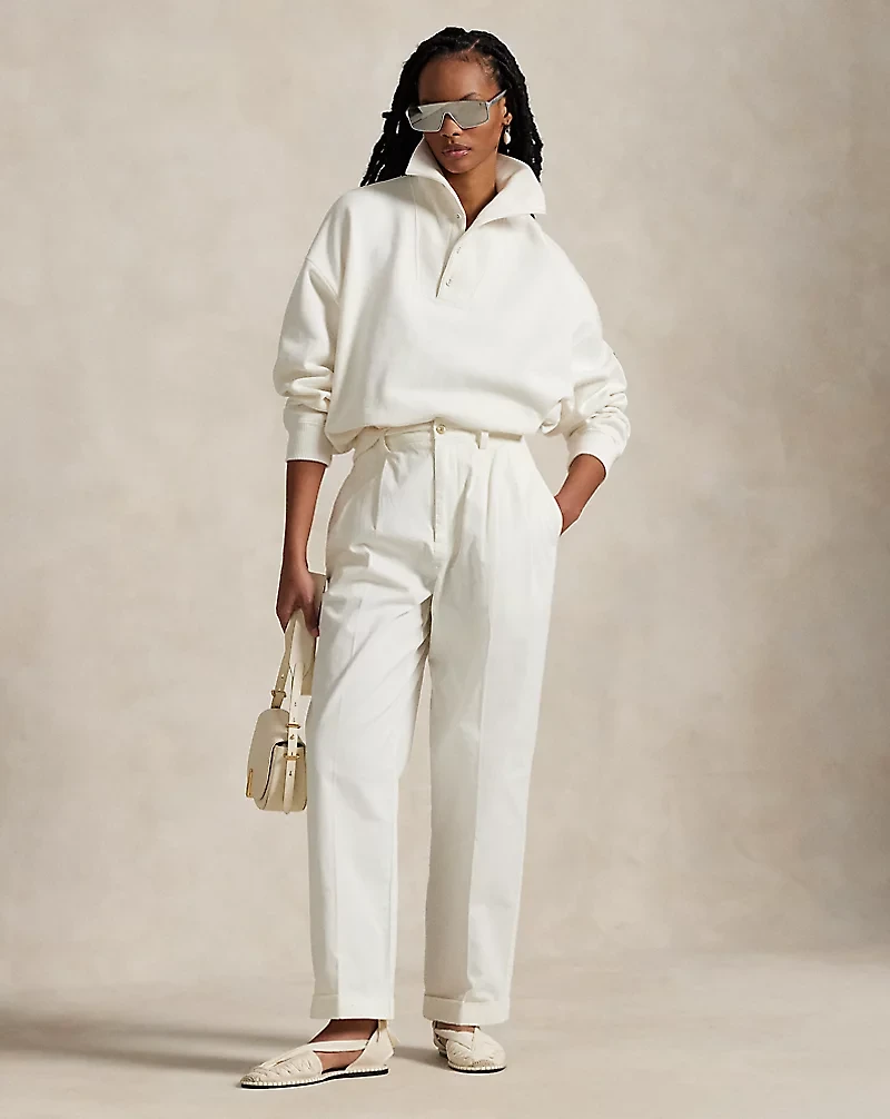 Cotton Twill Straight-Leg Pant
