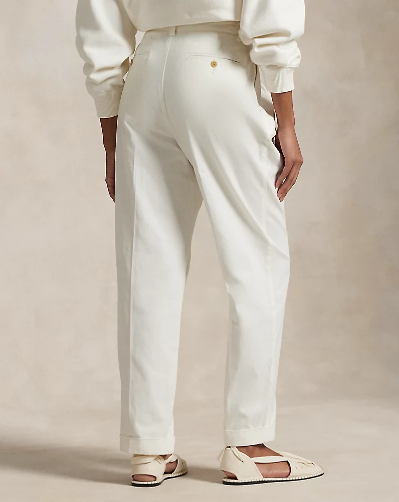 Cotton Twill Straight-Leg Pant