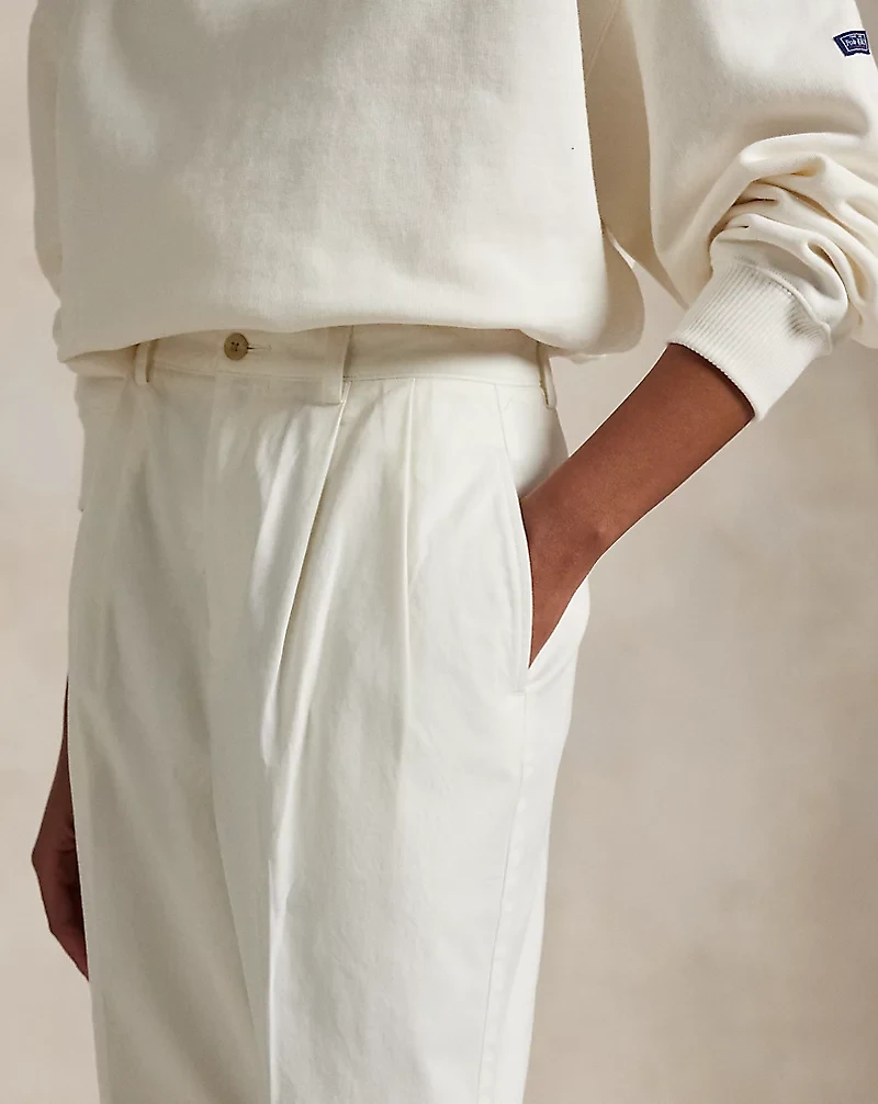 Cotton Twill Straight-Leg Pant