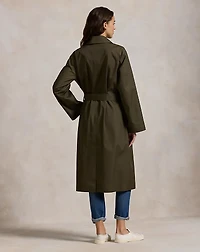 Water-Resistant Twill Long Car Coat