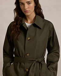 Water-Resistant Twill Long Car Coat