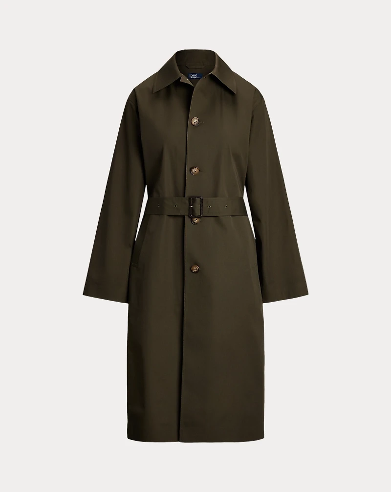 Water-Resistant Twill Long Car Coat