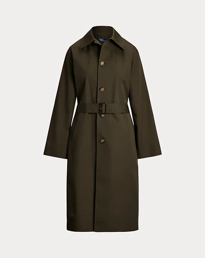 Water-Resistant Twill Long Car Coat
