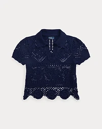 Pointelle Cotton Polo Shirt