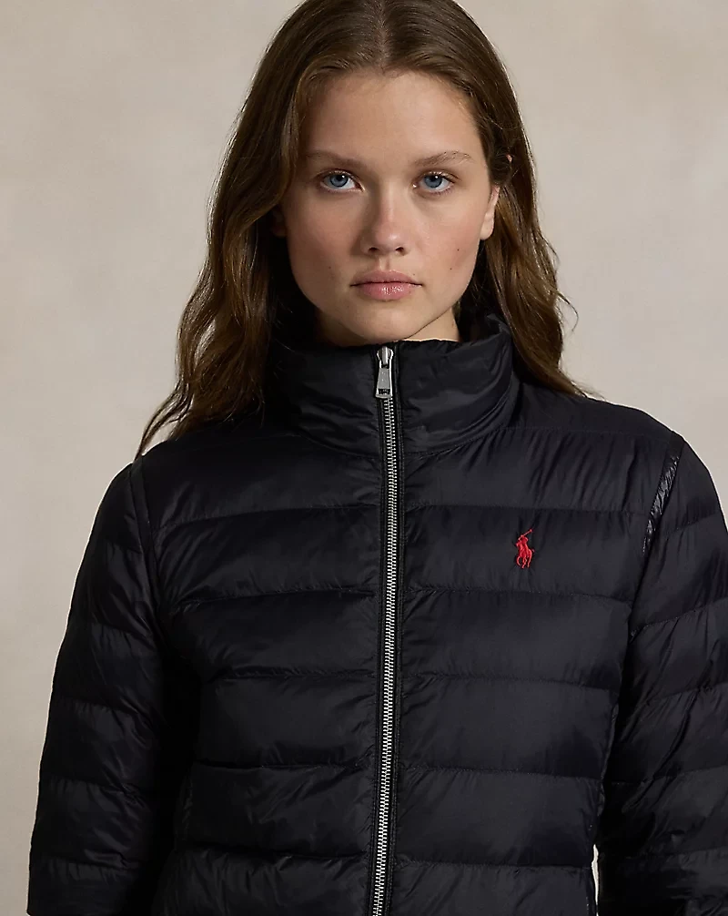 Water-Repellant Quilted Packable Jacket