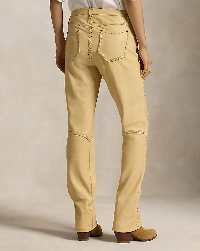 Leather Lace-Up Flare Pant