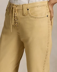 Leather Lace-Up Flare Pant