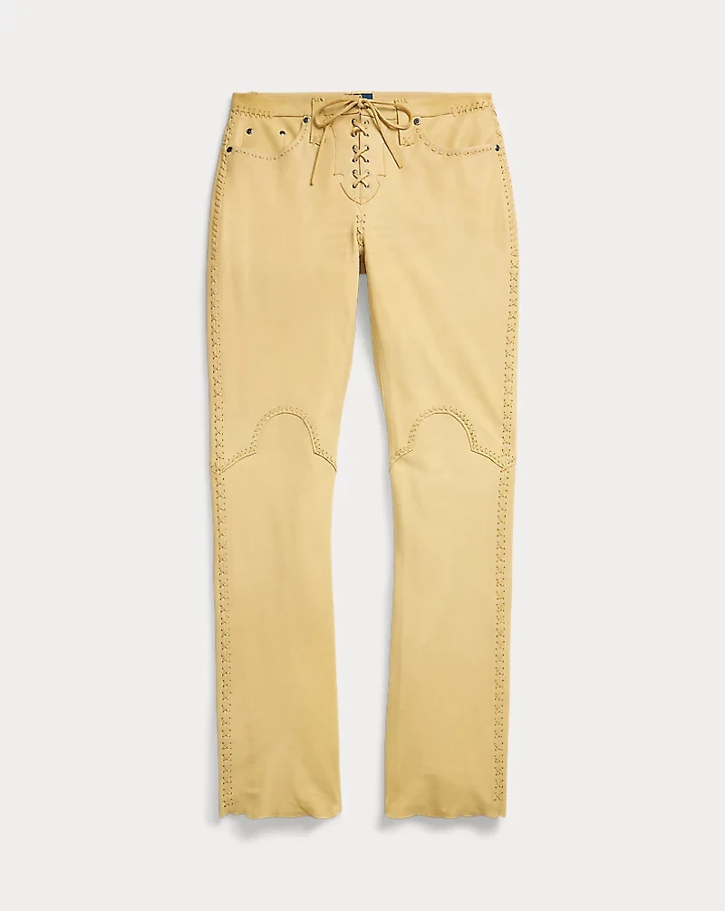 Leather Lace-Up Flare Pant