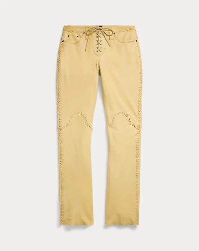 Leather Lace-Up Flare Pant