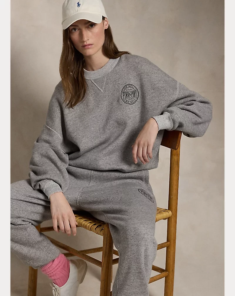 Pink Pony Logo Fleece Crewneck