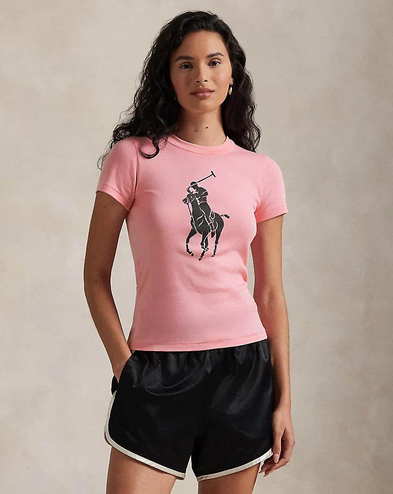 Pink Pony Cotton Crewneck Tee