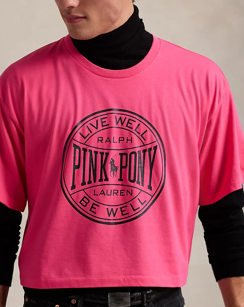 Pink Pony Cotton Jersey Cropped Tee