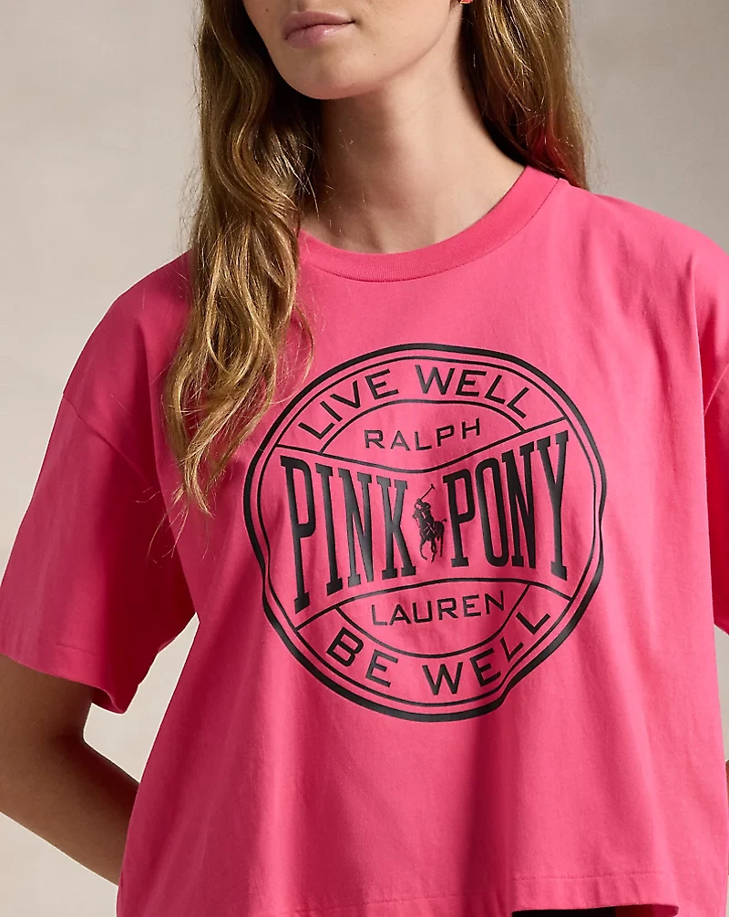 Pink Pony Cotton Jersey Cropped Tee