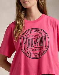 Pink Pony Cotton Jersey Cropped Tee