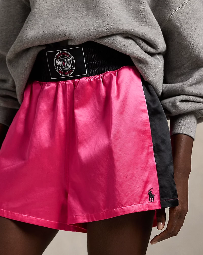 Pink Pony Satin Boxing Short