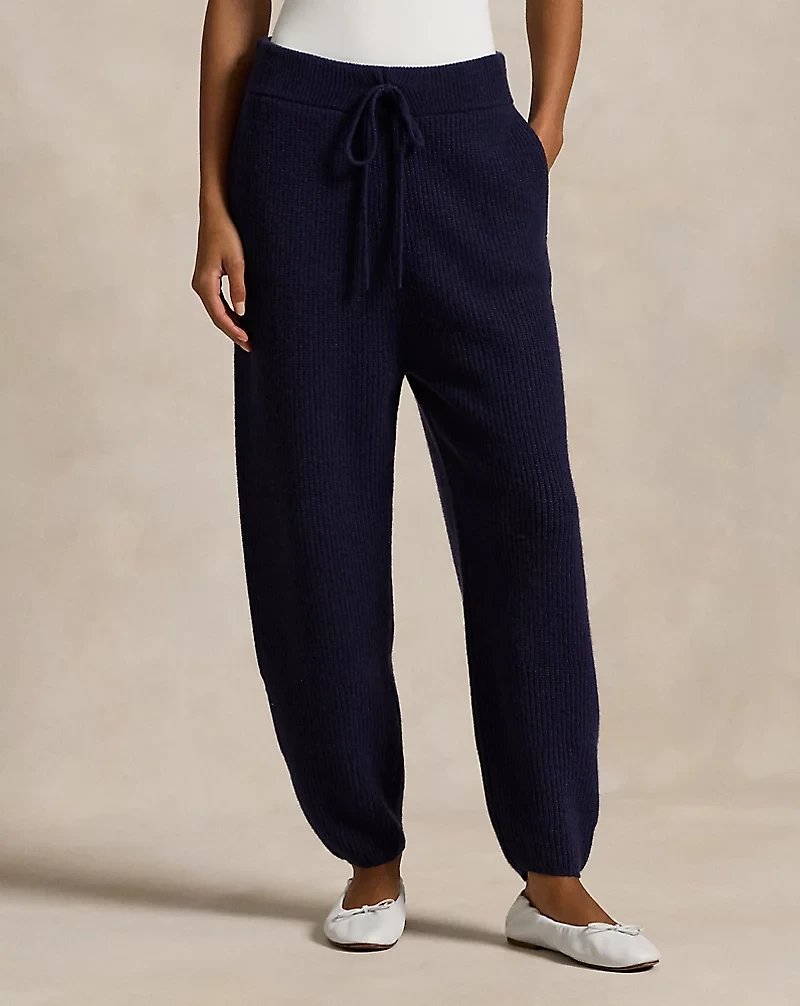 Rib-Knit Cashmere-Wool Pant