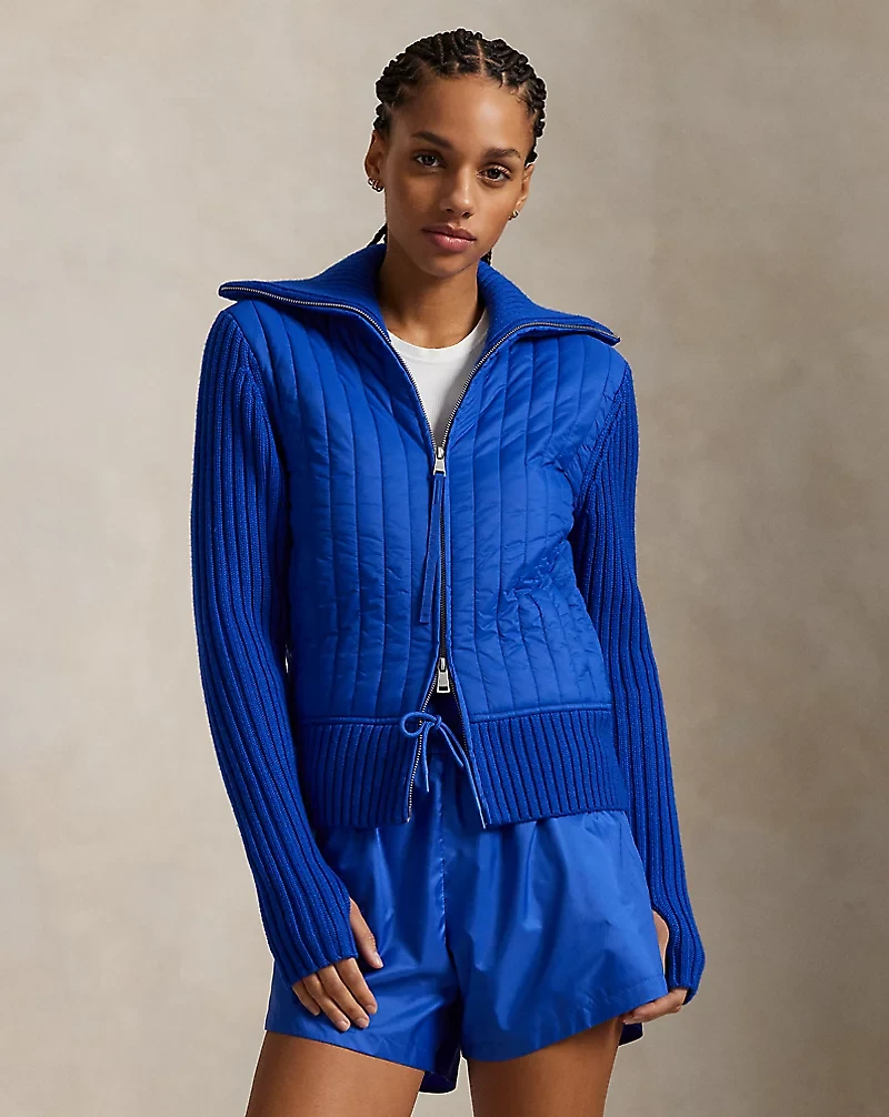 Hybrid Wool Funnelneck Jacket