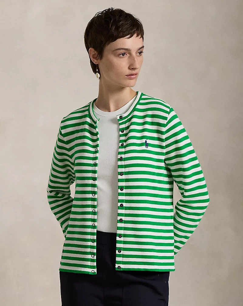 Striped French Terry Cardigan