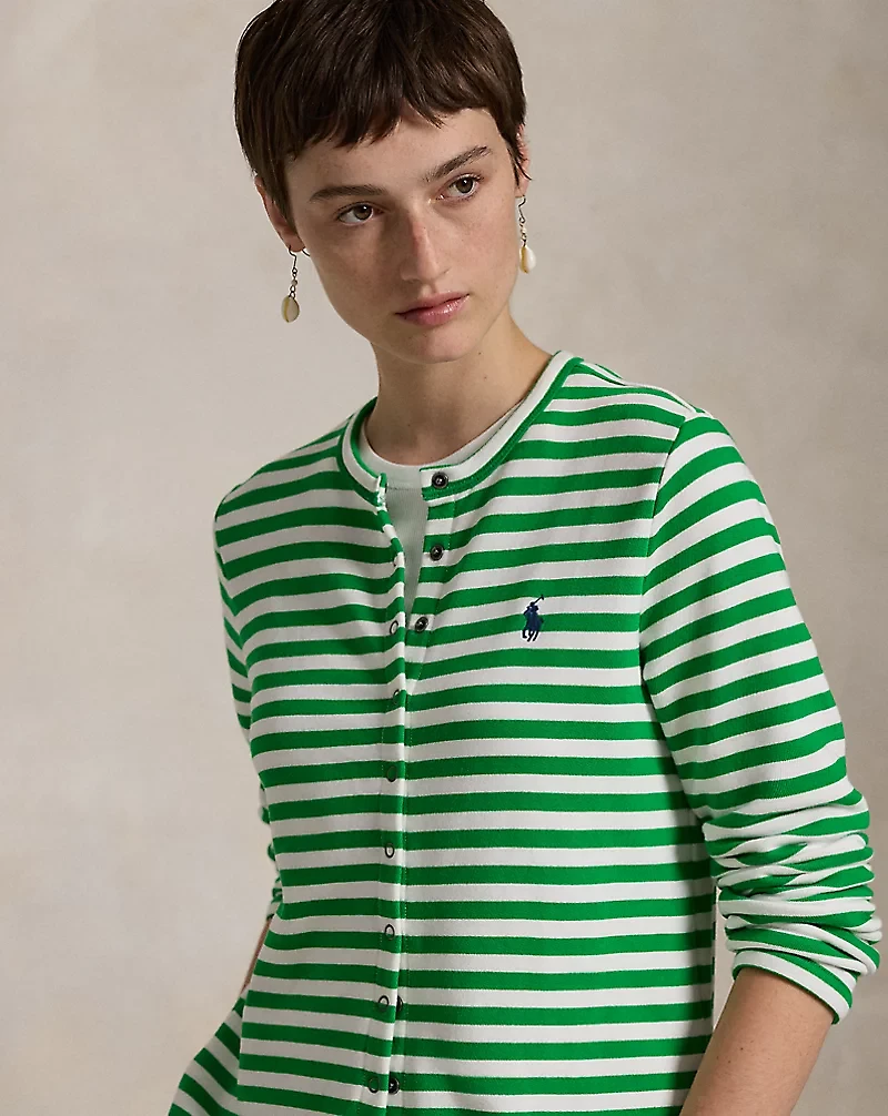 Striped French Terry Cardigan
