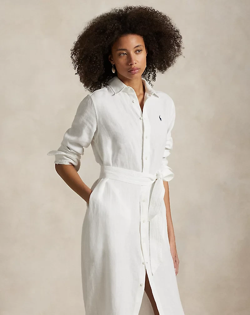Belted Linen Shirtdress
