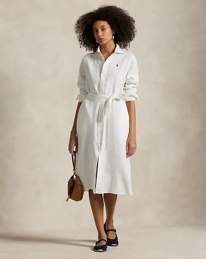 Belted Linen Shirtdress