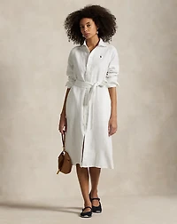 Belted Linen Shirtdress