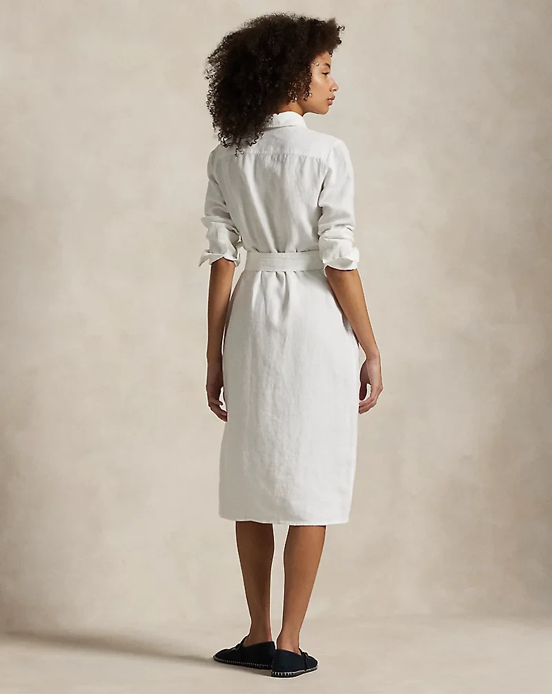 Belted Linen Shirtdress