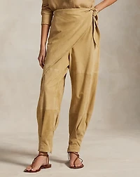 Suede Tapered Wrap Pant