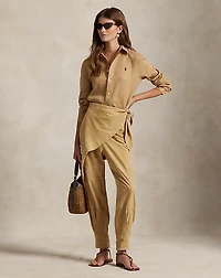 Suede Tapered Wrap Pant