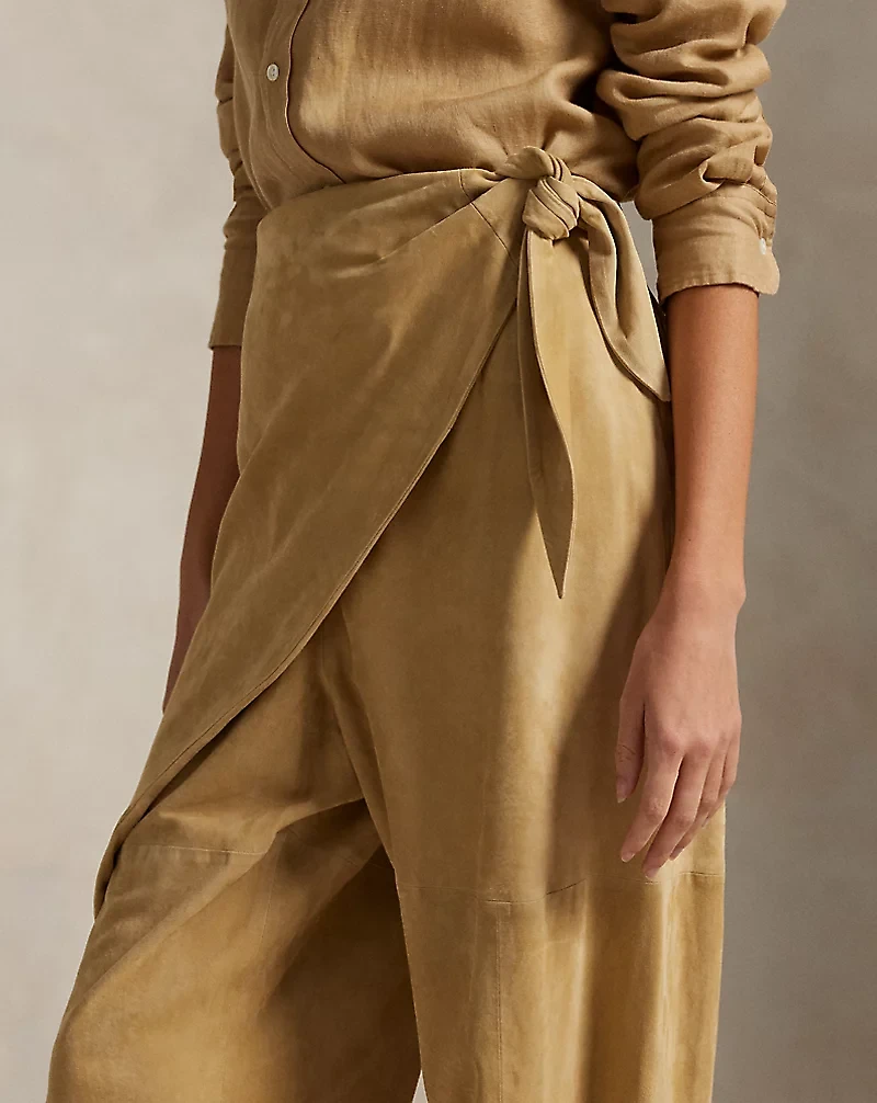 Suede Tapered Wrap Pant