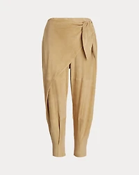 Suede Tapered Wrap Pant