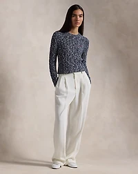 Cable-Knit Ragg Cotton Crewneck Sweater