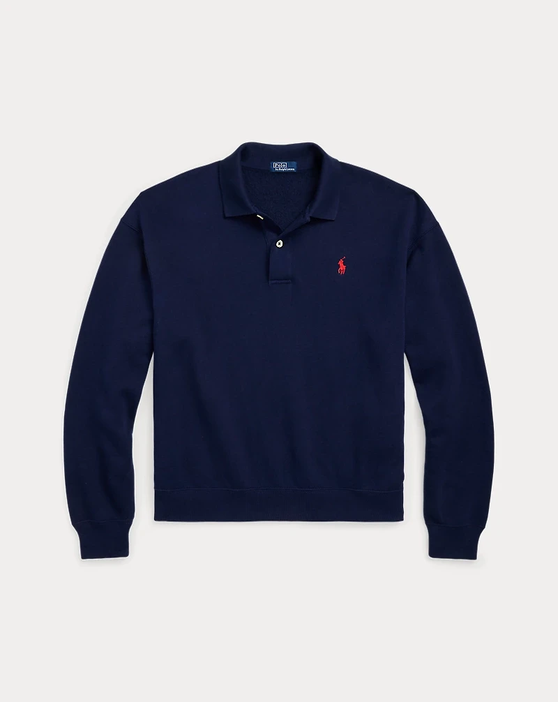 Polo-Collar Fleece Pullover