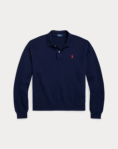 Polo-Collar Fleece Pullover