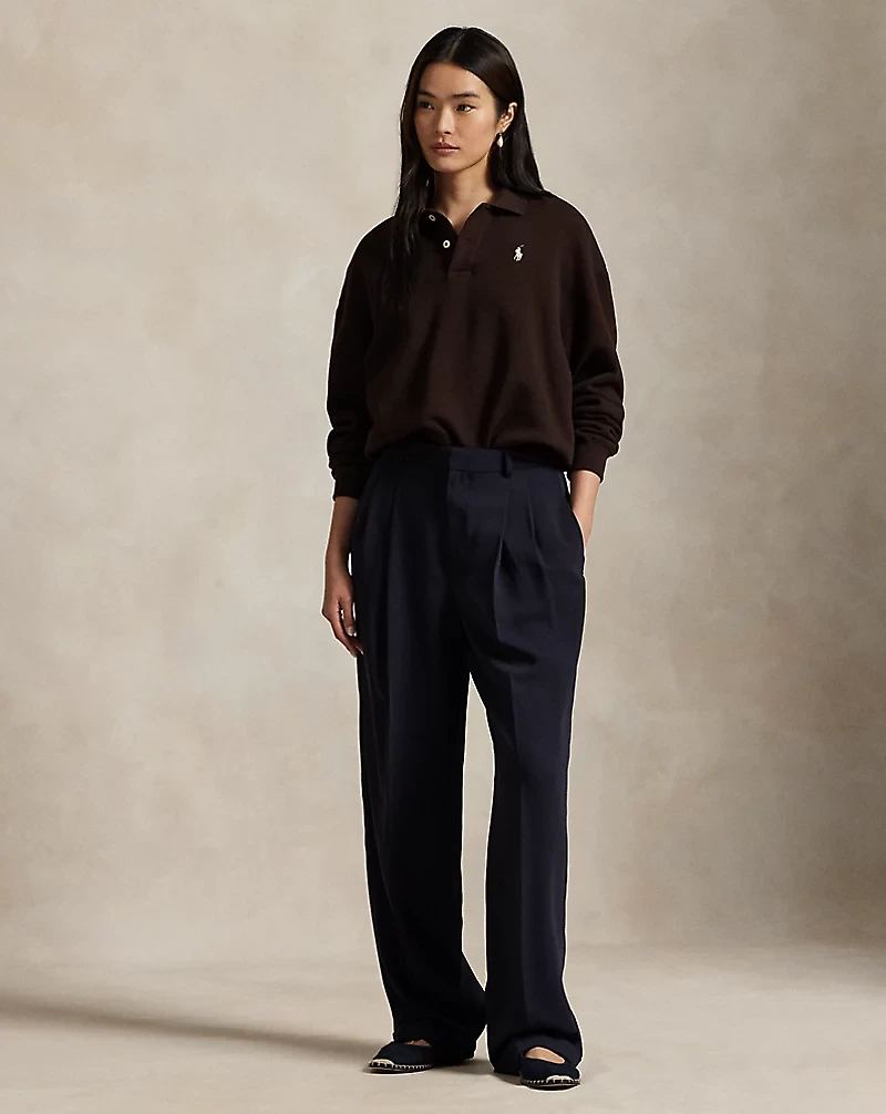 Polo-Collar Fleece Pullover